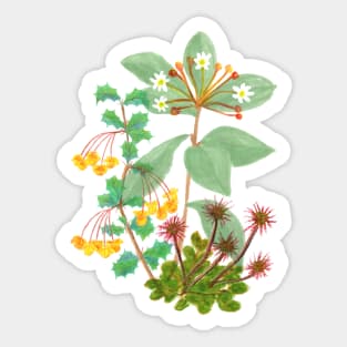 Wildflower bouquet painted illustration Sticker